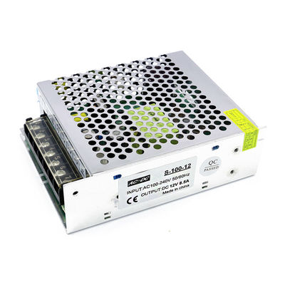 Ρυθμισμένο εναλλασσόμενο ρεύμα 100V 240V παροχής ηλεκτρικού ρεύματος διακοπτών οδηγών των οδηγήσεων στο συνεχές ρεύμα 12V 8.5A 100W