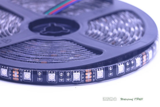 RGB φως λουρίδων των οδηγήσεων SMD 5050 12V, μεταβαλλόμενη ταινία 60led χρώματος των οδηγήσεων αδιάβροχη