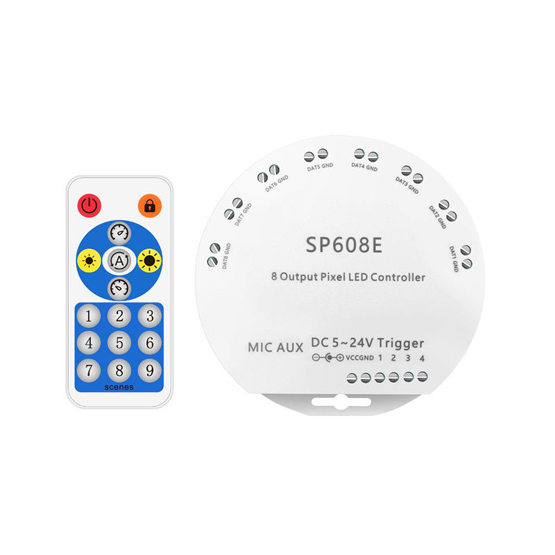 SP608E Bluetooth των οδηγήσεων λουρίδων έξυπνο ανεξάρτητο σήμα χρώματος 8CH ελεγκτών πλήρες