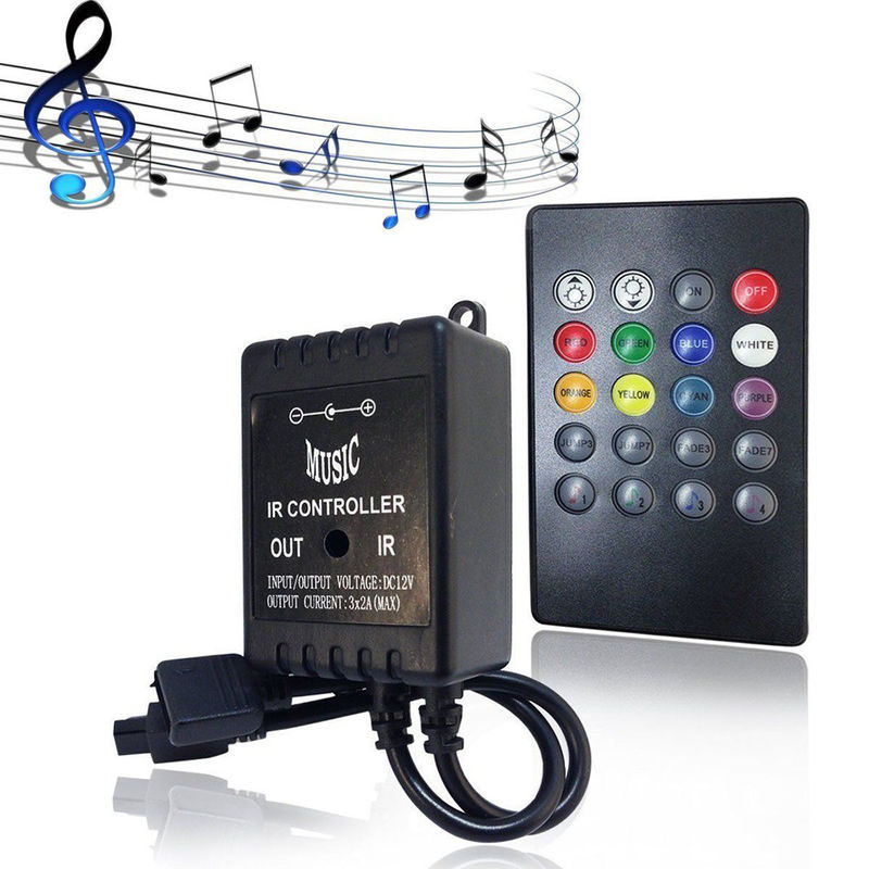 Music LED RGB Controller 3CH 20 Key IR Τηλεχειριστήριο για διακόσμηση σπιτιού