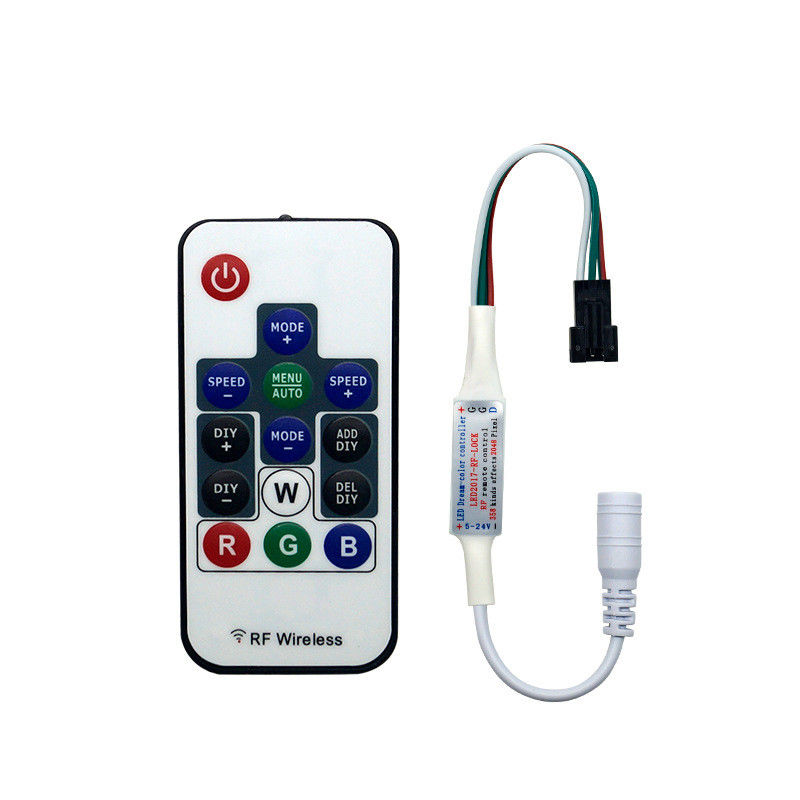 WS2811 συνεχές ρεύμα 5V 12V 24V ελεγκτών λουρίδων των οδηγήσεων εικονοκυττάρου με 14 κλειδιά RF μακρινά
