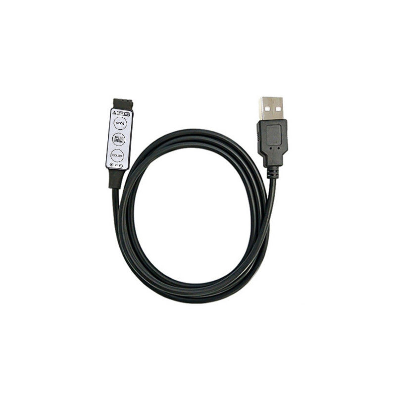 Μίνι ελεγκτής LED 3 πλήκτρων με τροφοδοσία USB 5V για έγχρωμο φως LED RGB