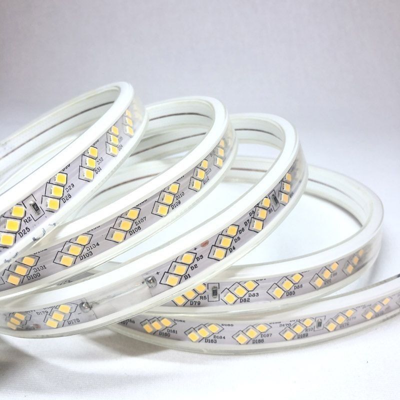 Των εξαιρετικά λουρίδα 220v φωτεινών 180leds/M ενιαίων οδηγήσεων χρώματος αδιάβροχη για την οικοδόμηση της περιγραφής